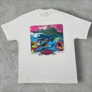 Vintage 90s Hawaii Preserve Our Environment Diamondhead Whales Fish Graphic - L